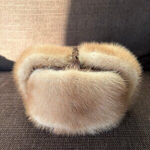Iconic Russian Genuine Taupe Mink Ushanka Trapper Hat Unisex